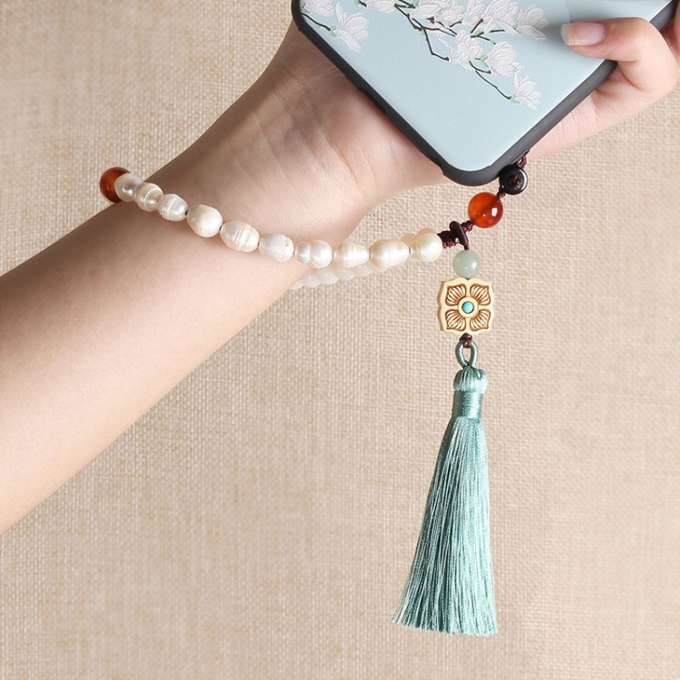 

Braided Rope Pearl Mobile Phone Case Pendant Mobile Phone Lanyard Wrist Rope