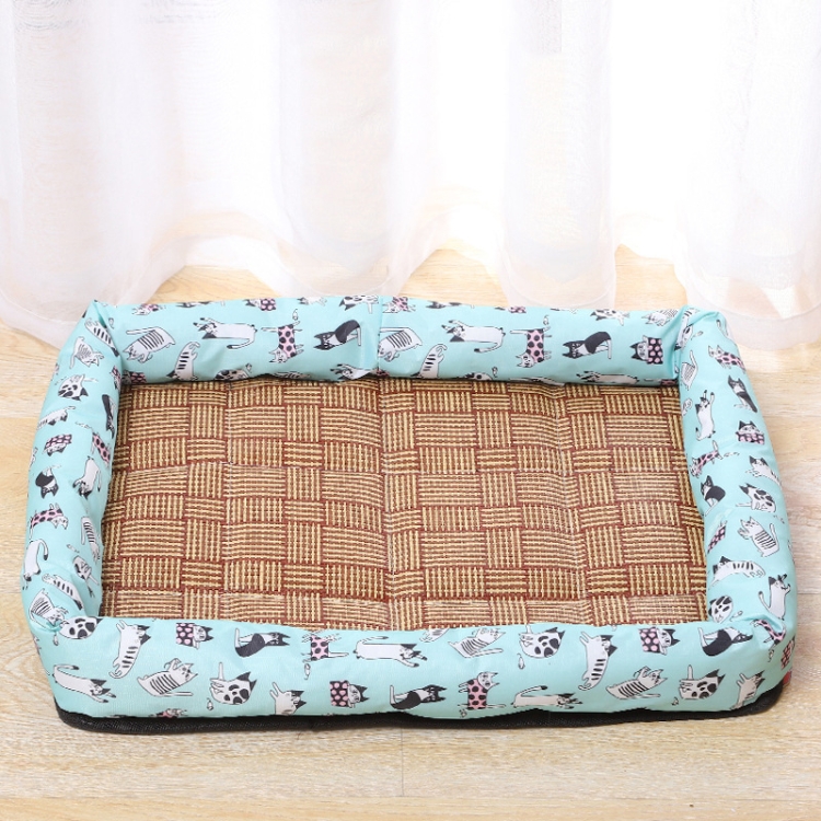 

YD-XD03 Summer Pet Breathable Cooler Mat Pet Bed, Size: 77x62cm(Mint Green Cat)