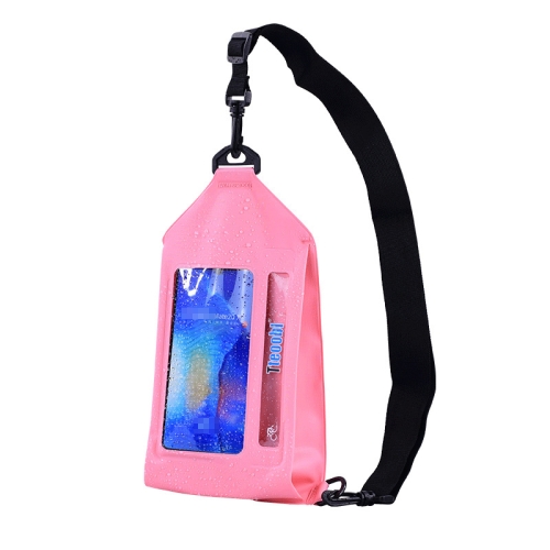 Tteoobl Swimming Waterproof Crossbody Phone Bag Touch Screen Chest Bag,Style: Paste Model(Pink)