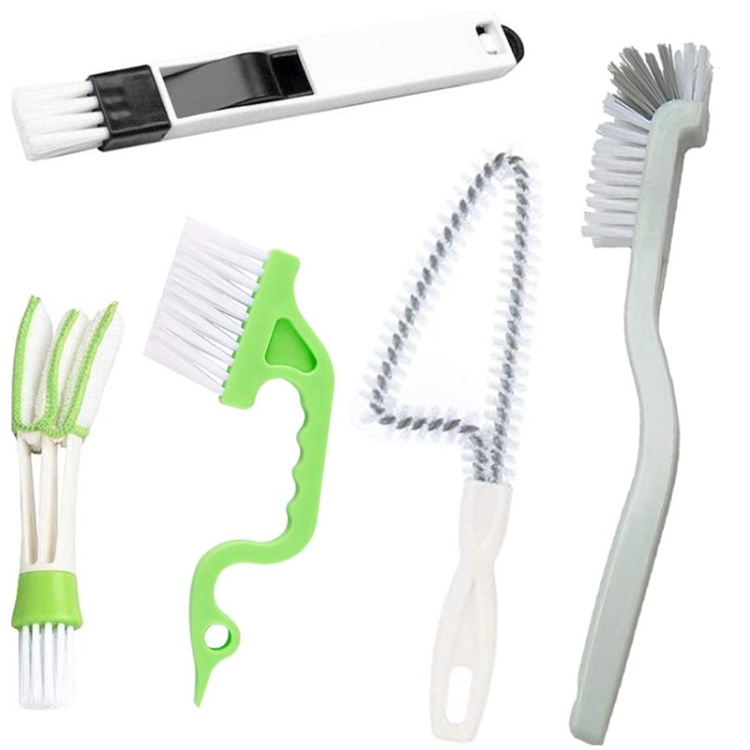 

5PCS / Set Groove Cleaning Brush Multi-tool Household Door and Window Brush(White)
