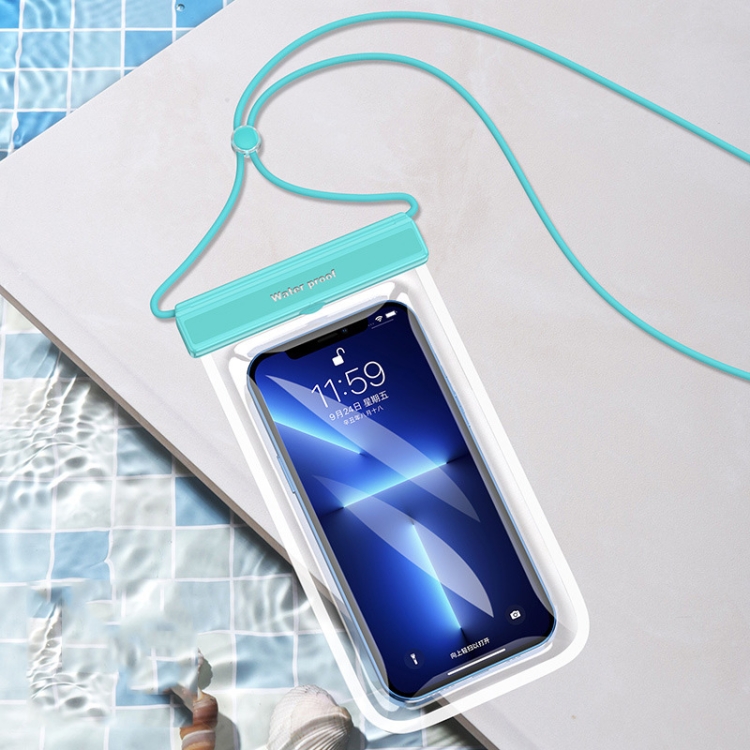 

Swimming Diving Transparent TPU Dustproof and Waterproof Mobile Phone Bag(Light Blue)