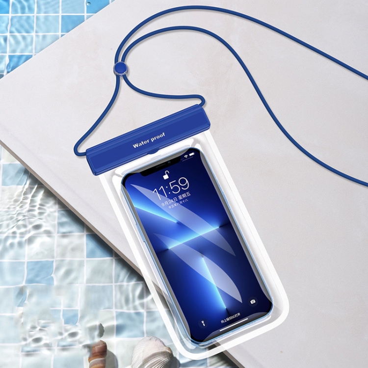

Swimming Diving Transparent TPU Dustproof and Waterproof Mobile Phone Bag(Sapphire Blue)