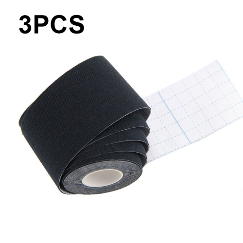 3 PCS Muscle Tape Physiotherapy Sports Tape Basketball Knee Bandage, Size: 5cm x 5m(Black)