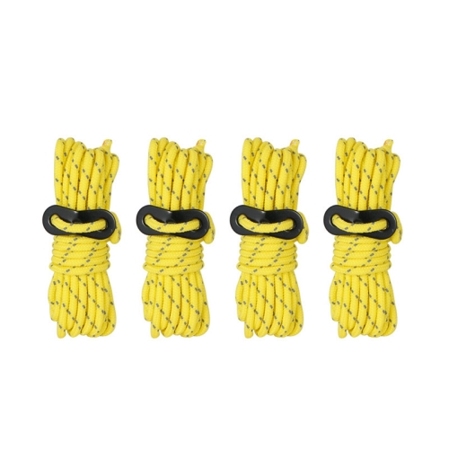 4 PCS / Set CLS Outdoor Camp Reflective Wind-Proof Camping Support Rod(Yellow)