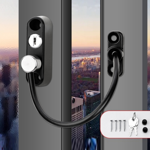 

Children High-rise Anti-fall Safety Lock Window Push Limiter, Color: Black (High Standard)