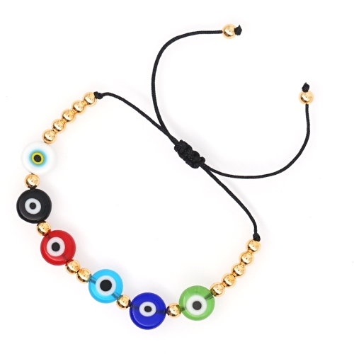 

Ethnic Colored Glass Evil Eye Ladies Bracelet, Color: Qt-B200002A