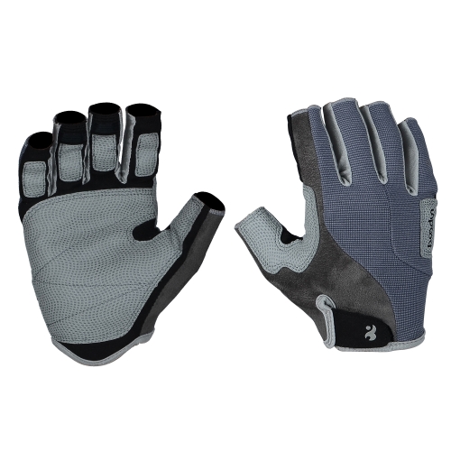 BOODUN B171069 Sailing Gloves Fitness Outdoor Half Finger Rock Climbing Gloves, Size: M(Grey)