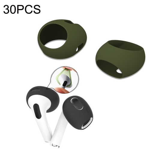 

30PCS Earless Ultra Thin Earphone Ear Caps For Apple Airpods Pro(Army Green)