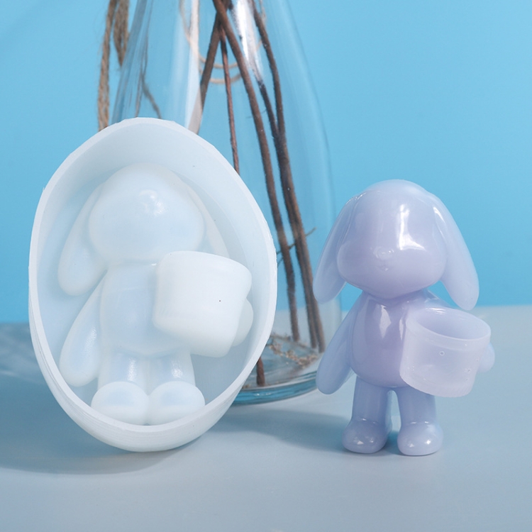 

D263 DIY Crystal Epoxy Mould Holding Bucket Rabbit Mirror Making Table Mould