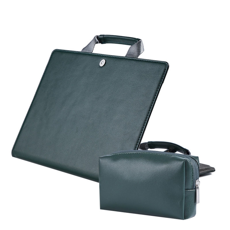 

Laptop Bag Protective Case Tote Bag For MacBook Pro 15.4 inch, Color: Ink Green + Power Bag