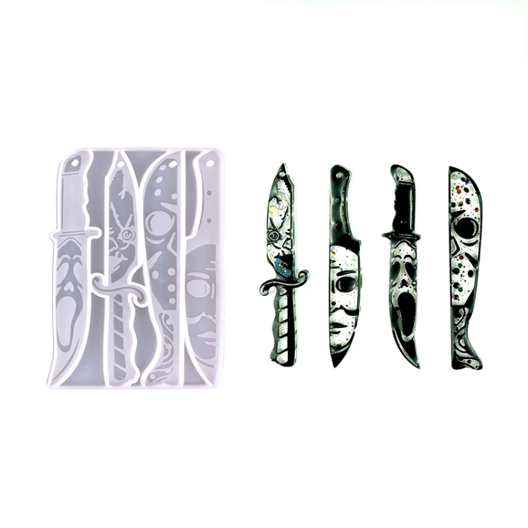 

2 PCS DIY Ghostface Dagger Halloween Crystal Drop Mold, Style: 2952(Transparent)