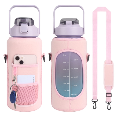 

2L Diving Material Water Bottle Cover Case with Strap(Pink Glue Buckle)