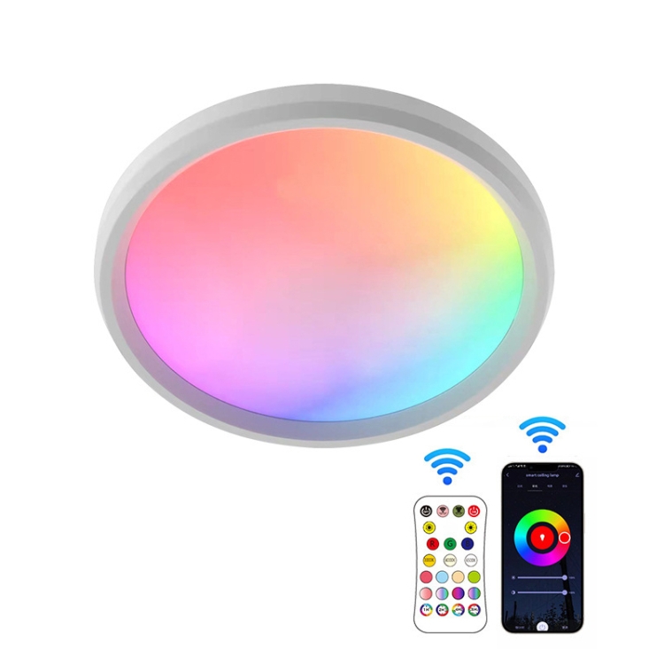 

WiFi Bluetooth 2.4G Remote Control LED Ceiling Light, Voltage: US Standard 110V-130V(RGBCW White)