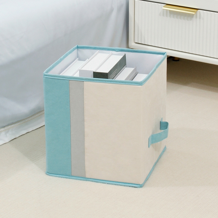 

Foldable Household Sundries Storage Box Snack Book Basket, Spec: Flat (Blue)