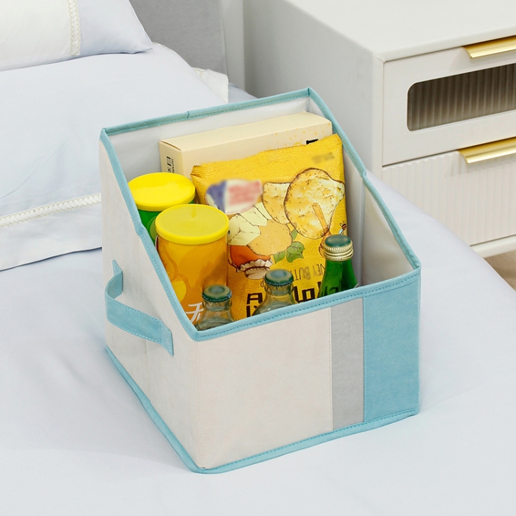 

Foldable Household Sundries Storage Box Snack Book Basket, Spec: Diagonal (Blue)
