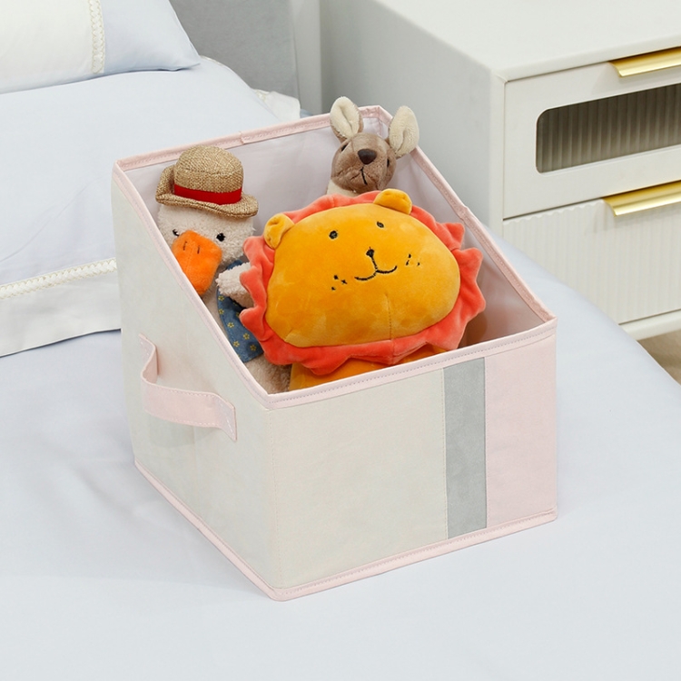 

Foldable Household Sundries Storage Box Snack Book Basket, Spec: Diagonal (Pink)