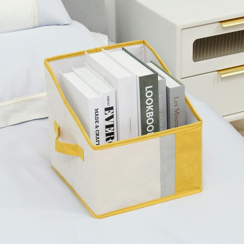 

Foldable Household Sundries Storage Box Snack Book Basket, Spec: Diagonal (Yellow)