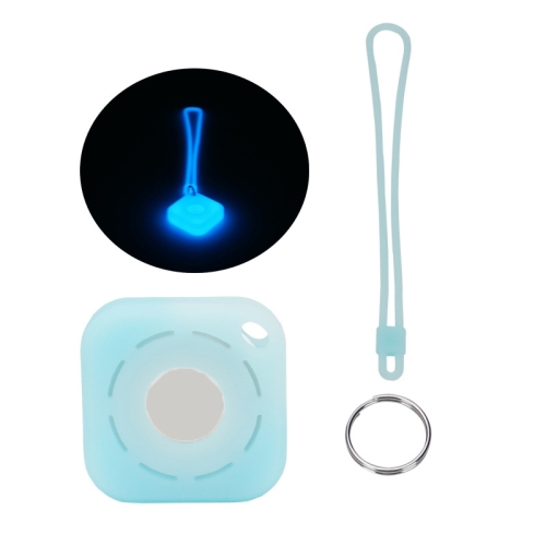 

Tracker Anti-Lost Silicone Case For Airtag, Color: Luminous Blue+Lanyard+Key Ring