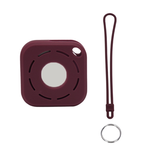 

Tracker Anti-Lost Silicone Case For Airtag, Color: Coffee Brown+Lanyard+Key Ring