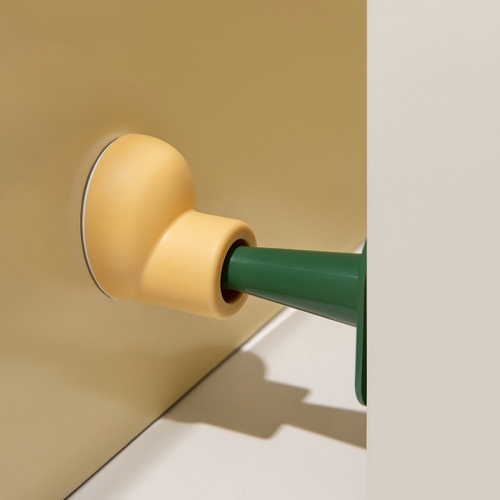 

4 Sets Round Toe Shoe Door Suction Home Silicone Anti-collision Door Blocker(Pine Green+Light Yellow)