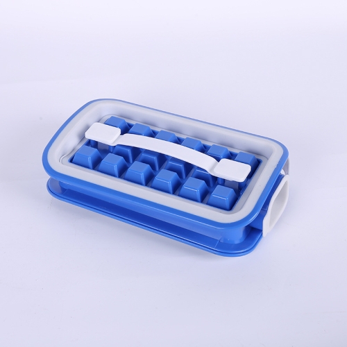 

Folding Ice Tray Home Curling Storage Box Ice Cube Mold,Style: Rectangle Blue