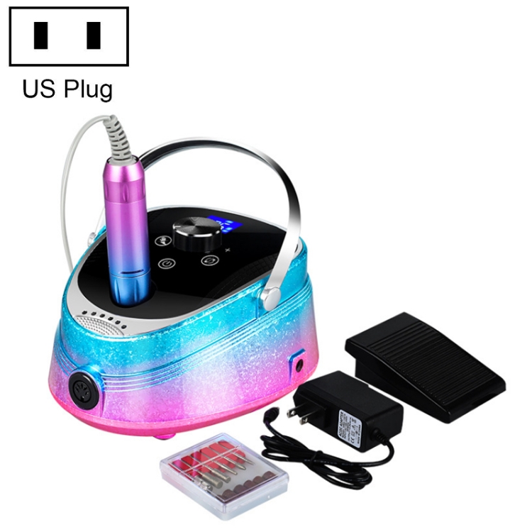 

Ice Flower Gradient Rechargeable Low Noise Nail Polishing Machine, Specification: US Plug (Pink Blue)
