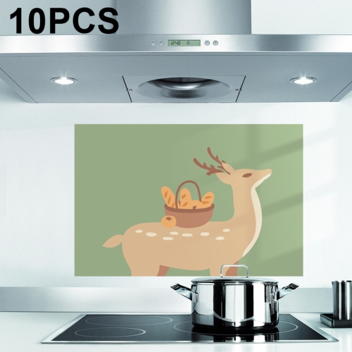 

10 PCS JM032 Cartoon Self-adhesive Waterproof Stove Wall Fume Sticker, Size: Small(Deer)