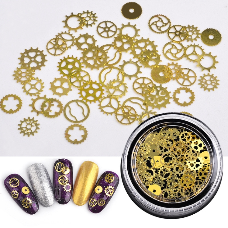 

5 Boxes SP0284 Hollow Metal Decorative Patch Nail Art Accessories Nail Art Accessories(Gear 3)