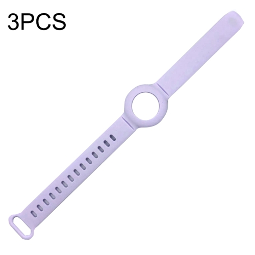 

3PCS Anti-lost Location Tracker Silicone Bracelet Protective Cover For AirTag(Purple)