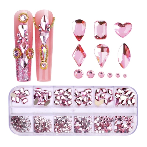 

12 Grid Flat Bottom Shaped Nail Rhinestones Nail Decoration, Specification: 07