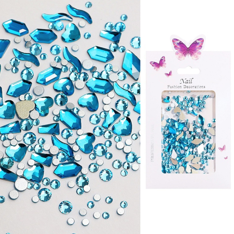 

DIY Flat Bottom Shaped Glass Mixed Nail Art Rhinestones, Specification: 04