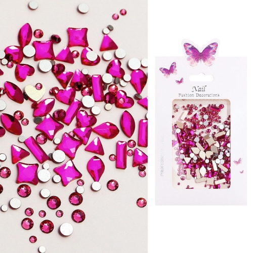 

DIY Flat Bottom Shaped Glass Mixed Nail Art Rhinestones, Specification: 06