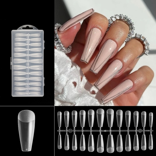 

240 PCS Extended Manicure No-Engraving Frosted Thin Nail Piece WH-107