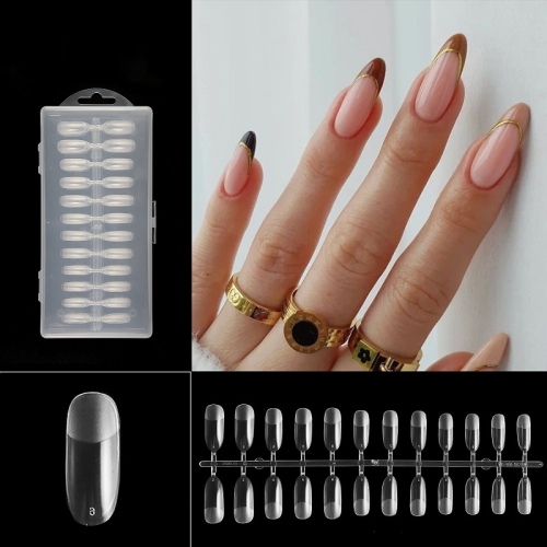 

240 PCS Extended Manicure No-Engraving Frosted Thin Nail Piece WH-108 Single Number 5-9