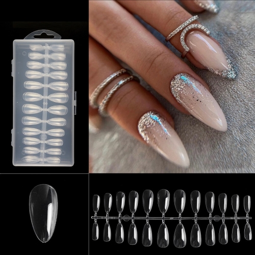 

240 PCS Extended Manicure No-Engraving Frosted Thin Nail Piece WH-0162