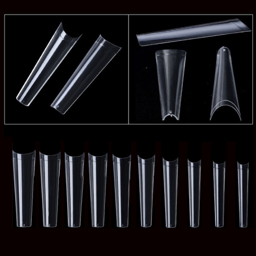 

504 PCS/Pack Manicure Denim Flat Head Seamless Nail Pieces, Color: C Type Arc Max Transparent