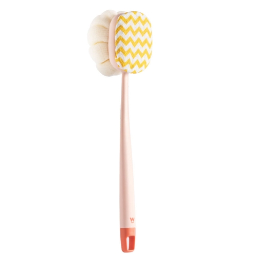 

SW076 Double Side Bath Brush Disassembly Long Handle Soft Nylon Brush, Color: Pink Bath Cloth