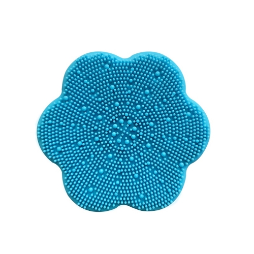 

Flower-shaped Soft Hair Silicone Face Wash Brush Baby Shampoo Brush(Blue)