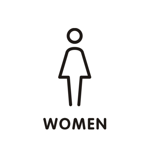 

19 x 14cm Personalized Restroom Sign WC Sign Toilet Sign,Style: Black Single Women