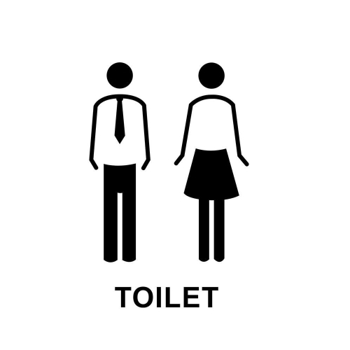 

19 x 14cm Personalized Restroom Sign WC Sign Toilet Sign,Style: Tie-Black Public