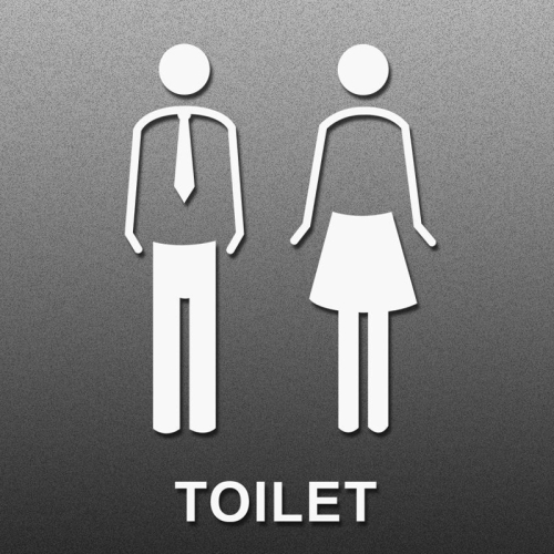 

19 x 14cm Personalized Restroom Sign WC Sign Toilet Sign,Style: Tie-Porcelain White Public