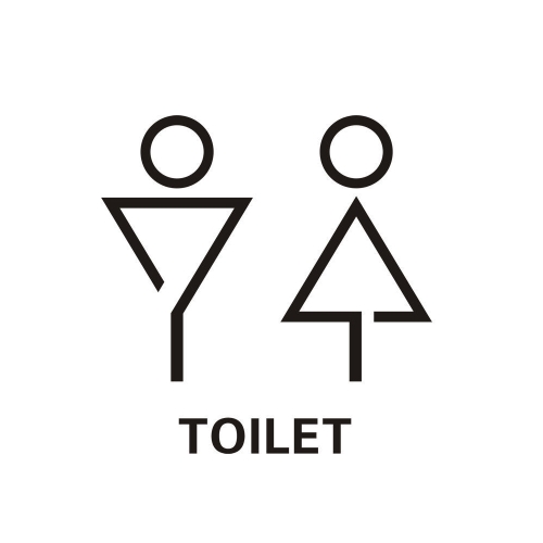 

19 x 14cm Personalized Restroom Sign WC Sign Toilet Sign,Style: Triangle-Black Public