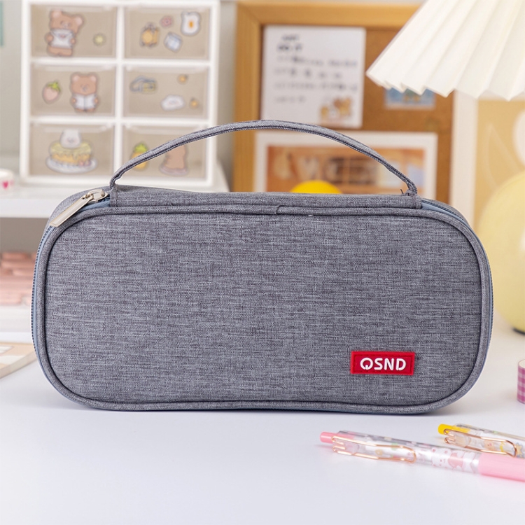 

QSND WJLBD0004 Large Capacity Multi-layer Handheld Pen Bag Stationery Storage Bag(Grey)