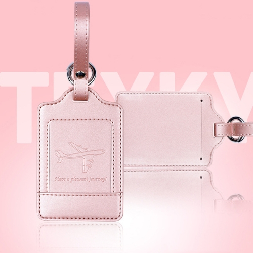 

PU Leather Luggage Tag Multifunctional Suitcase Identification Tag(Rose Gold)