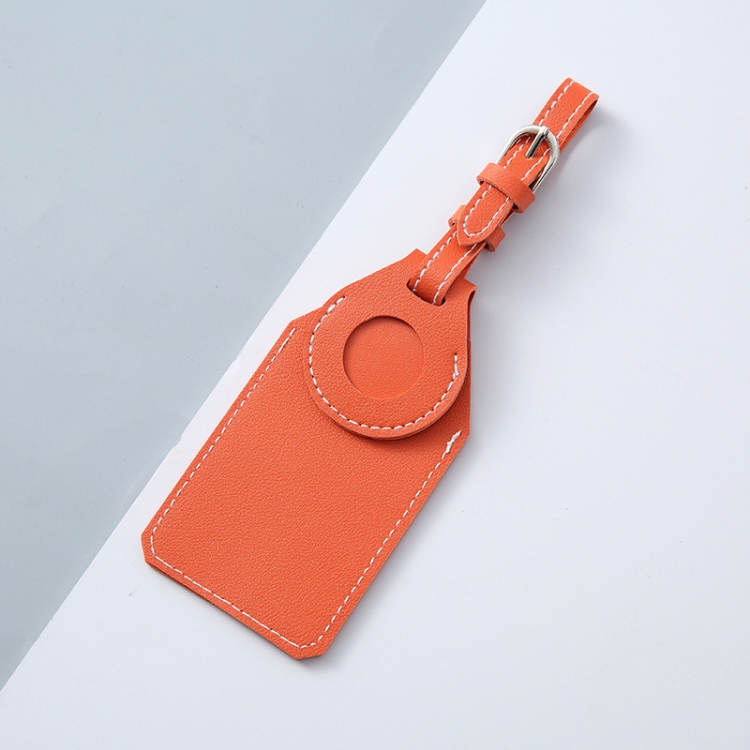 

PU Anti-Lost Luggage Tag Tracker Cover for AirTag(Orange)