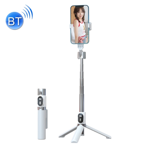 

Retractable Bluetooth Selfie Stick Mobile Phone Live Broadcast Tripod Stand, Style: Without Light (White)