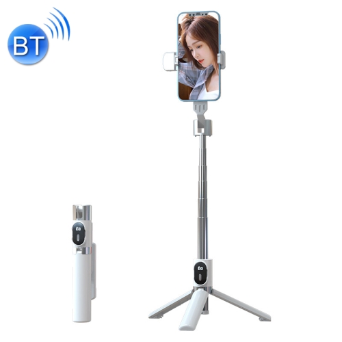 

Retractable Bluetooth Selfie Stick Mobile Phone Live Broadcast Tripod Stand, Style: Single Light (White)