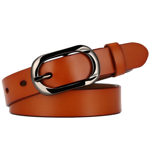 

ZK--052 Soft and Wear-resistant Fine Cowhide Belt with Pin Buckle, Length: 110cm(Camel)