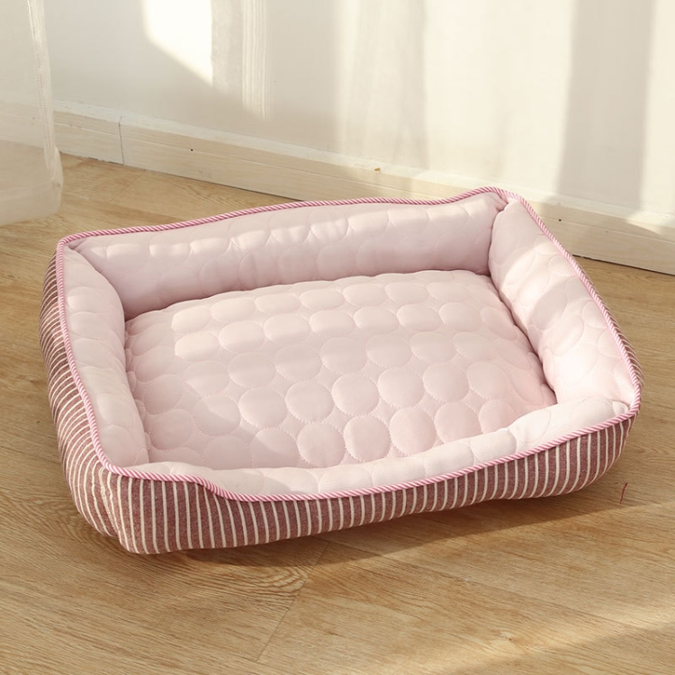 

Summer Cold Feeling Dog Cat Kennel Ice Silk Cool Den,Size: L(Pink)