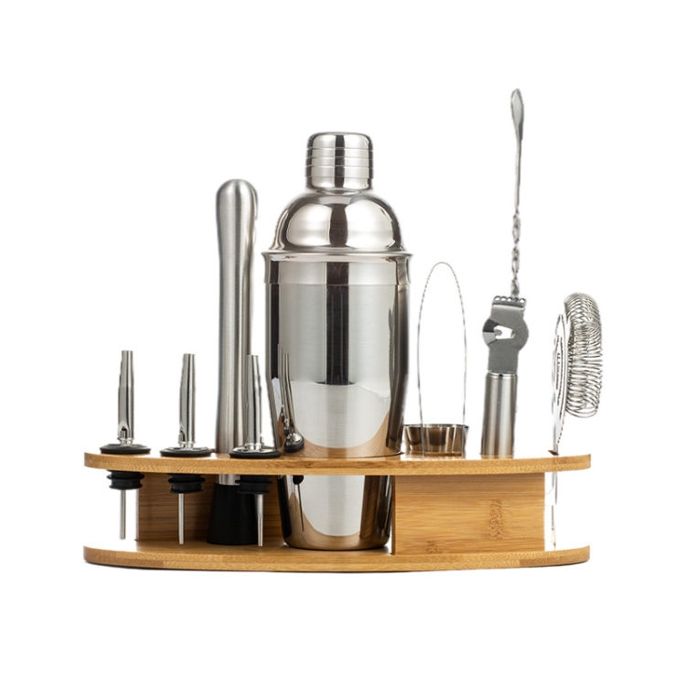 

BY-011 11 In 1 Oval Wooden Stand Shaker Set Bartending Tools, Spec: 550ml